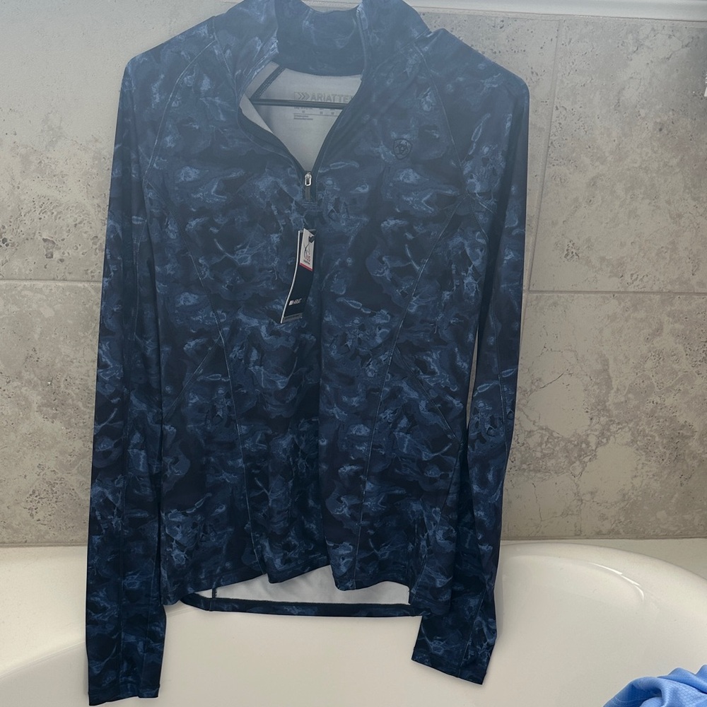 Ariat Women's Blue Patterned zip shirt